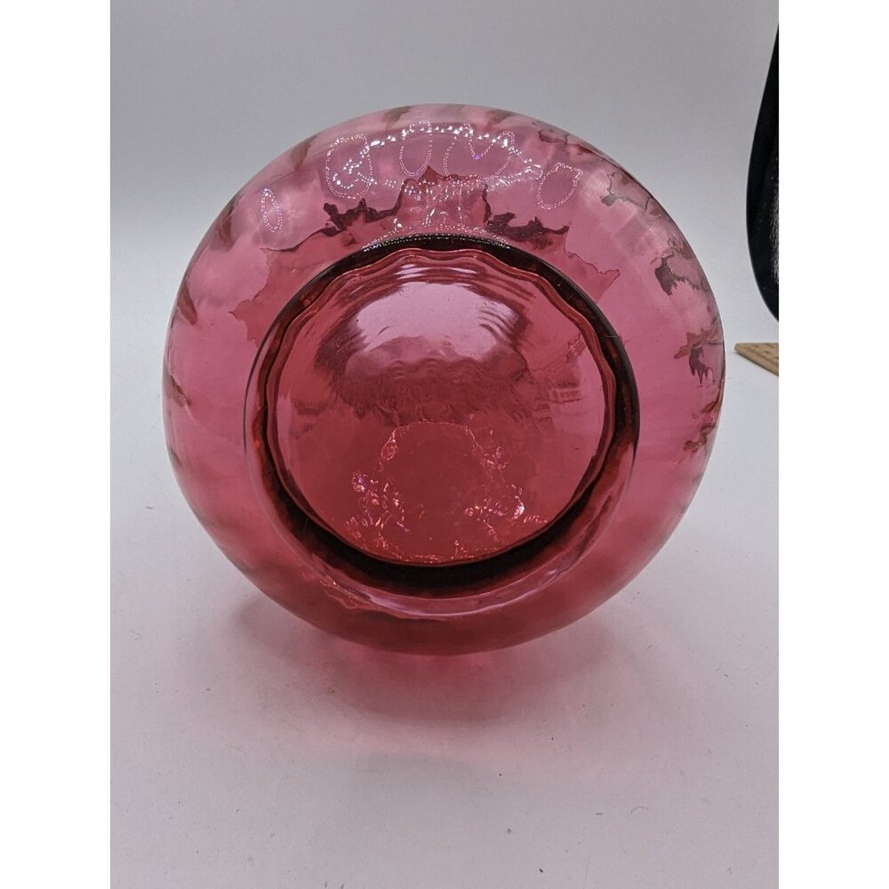 Vintage Glass Cranberry Jack In The Pulpit Vase 8 1/4” Tall Pink - Picture 5 of 12